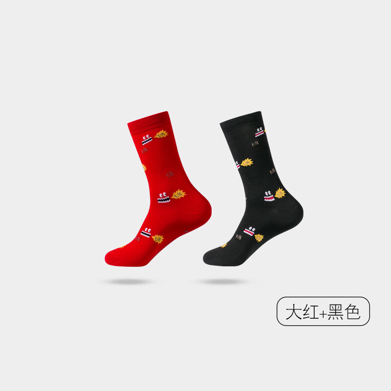 健将男士袜子青年时尚多色条纹长筒棉质男袜5双/2双装高筒袜套盒 27J17ADPE 均码