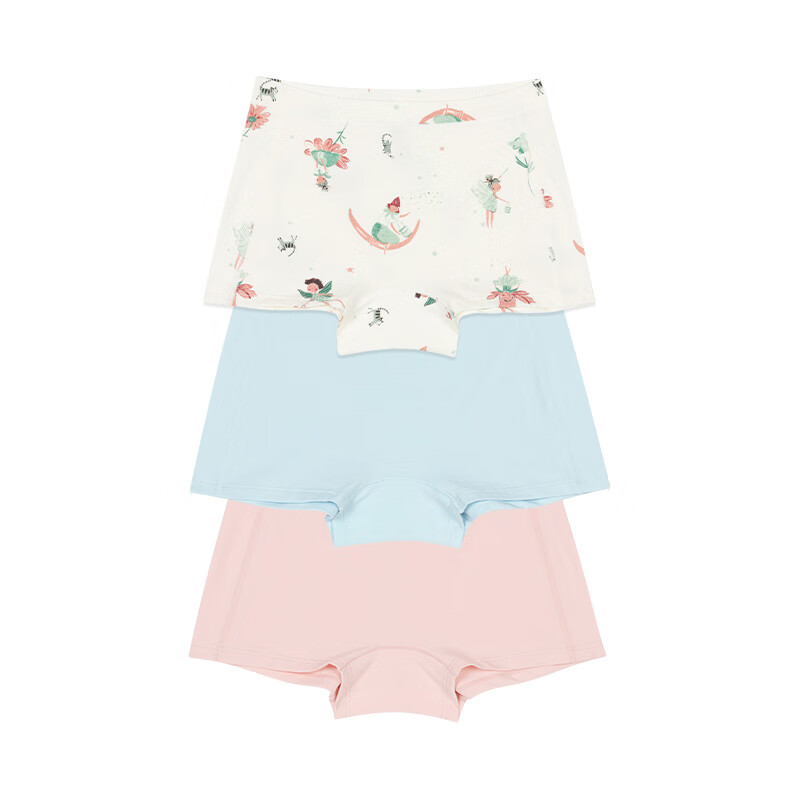 幼岚（ALLBLU）幼岚童装「Buka裤」儿童棉氨内裤24秋季不卡PP内裤3件装 女童云白花朵仙子+冰河蓝+荷花粉  110cm