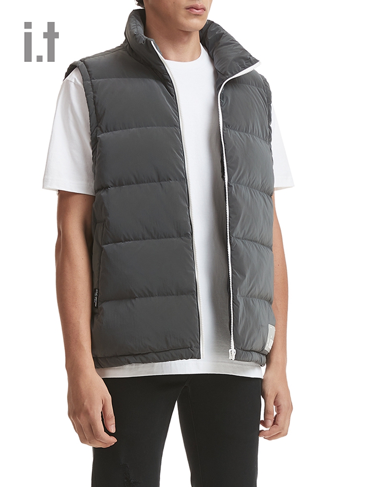 it izzue款羽绒马甲休闲秋季潮流绗缝拉链背心