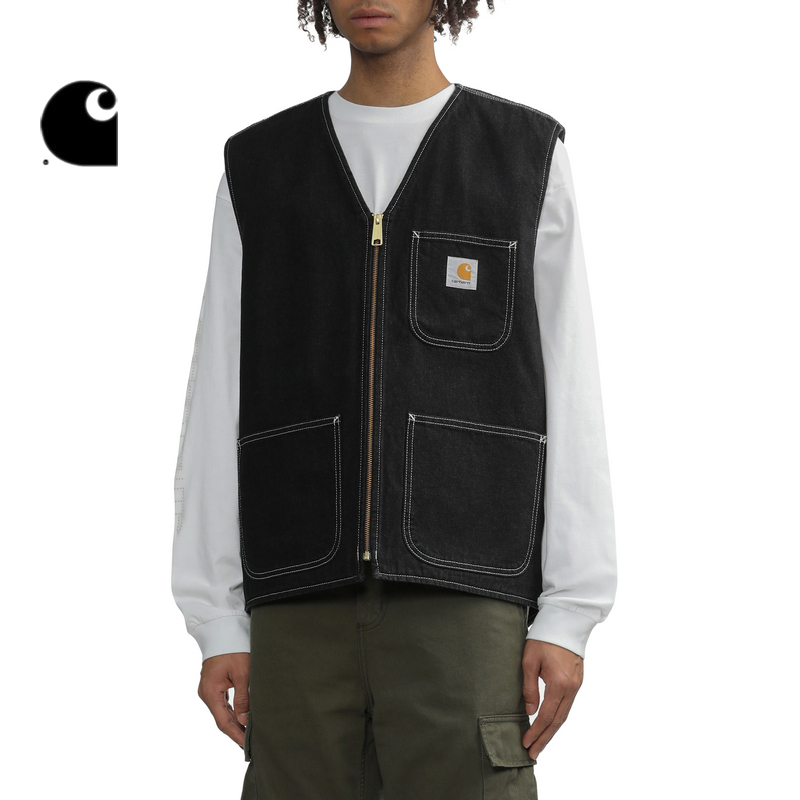 Carhartt WIP马甲男装秋冬经典LOGO标签多口袋水洗牛仔工装3I704L