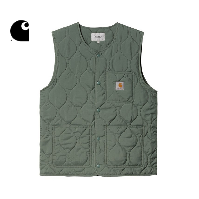 Carhartt WIP马甲男装经典LOGO标签多口袋波浪绗缝夹棉卡哈特989M
