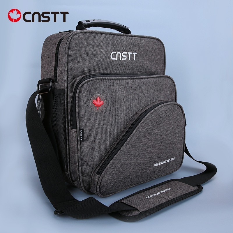 CnsTT凯斯汀乒乓球包运动包单肩包多功能背包训练包大容量手提包教练包 暮光苍灰 旗帜徽章