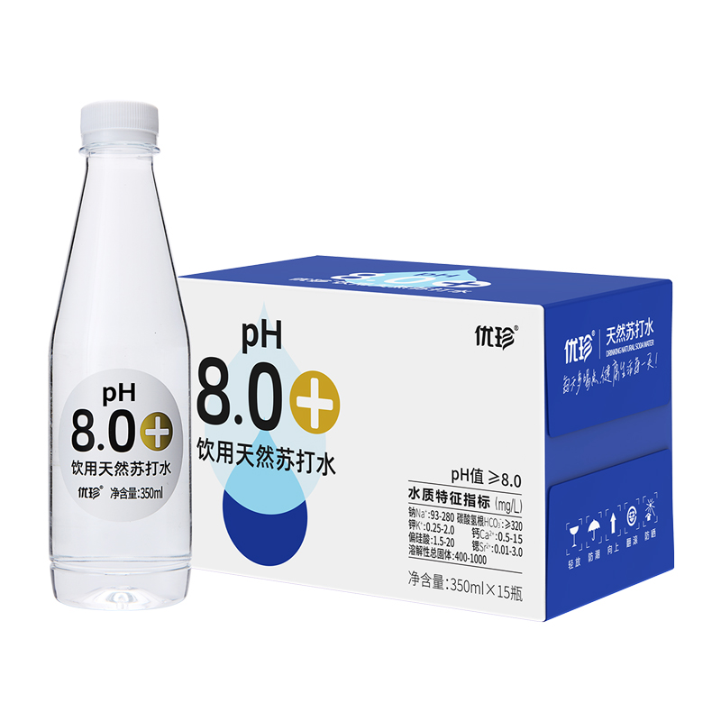 优珍饮用天然苏打水350ml*15瓶PH:8.0+