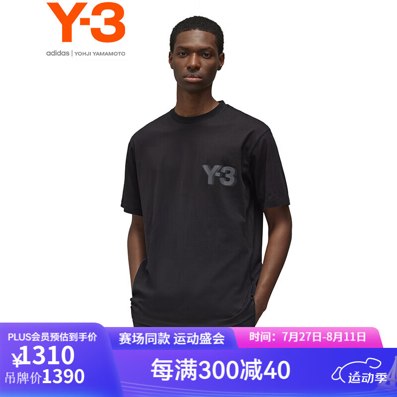 Y-3【运动季】y3 LOGO SS TEE男士T恤圆领短袖t恤上衣51-JE9282 黑色 2XL