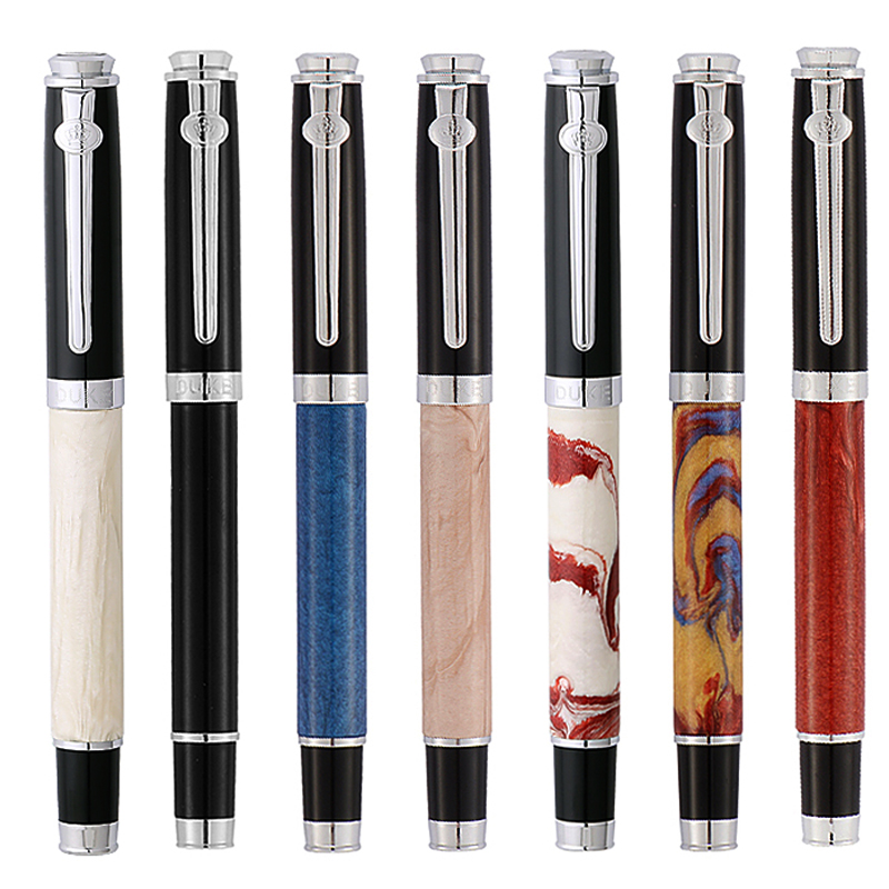 duke公爵钢笔淡彩男士高档级书法练字弯头尖美工钢笔墨囊可替换墨水达芬奇碳纤礼盒装