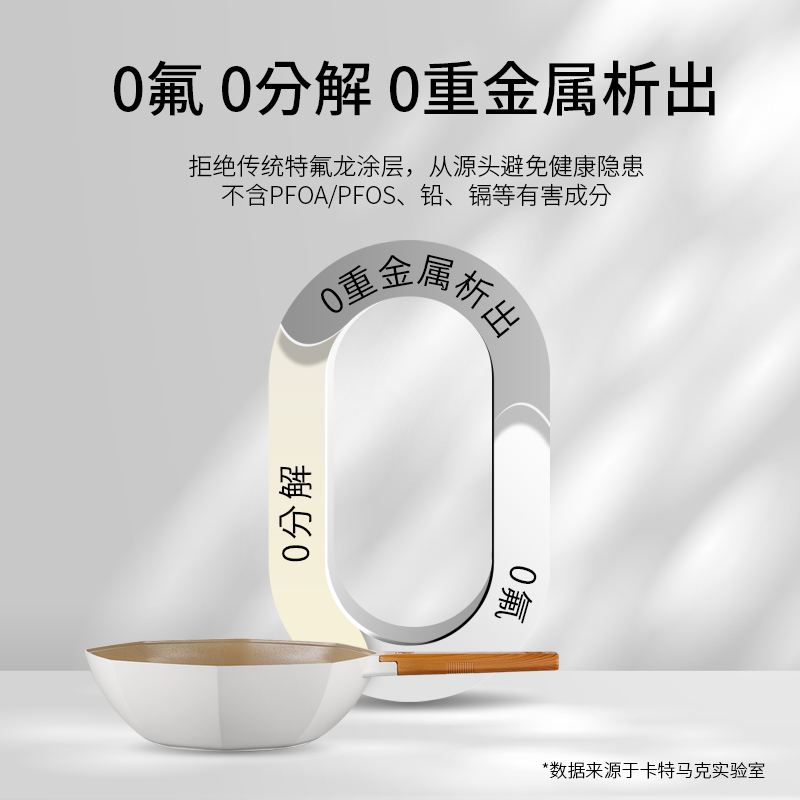 【李佳琦零食节】卡特马克八角锅陶瓷不粘锅煎炒菜锅抗菌