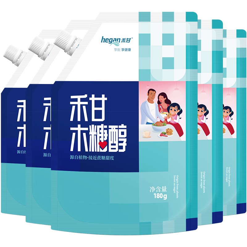 禾甘木糖醇代糖180g*5袋代白糖纯正无蔗糖代烘焙原料甜味剂