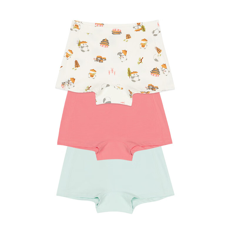 幼岚（ALLBLU）幼岚童装「Buka裤」儿童棉氨内裤24秋季不卡PP内裤3件装 女童熊猫侠客走江湖+桃粉+星光蓝  120cm