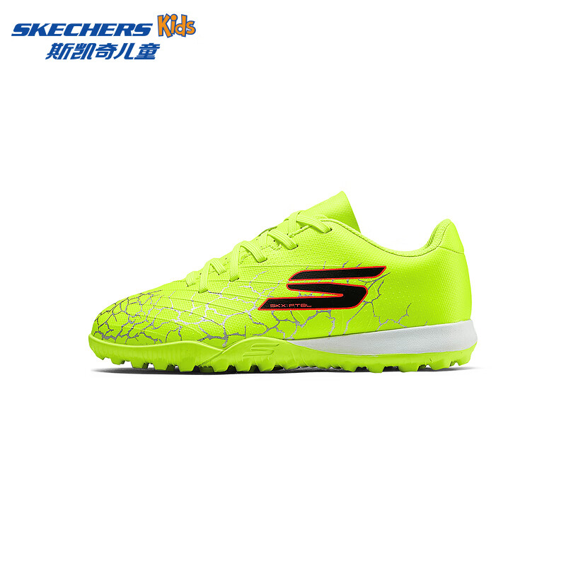 Skechers斯凯奇儿童专业运动鞋春秋防滑抓地足球鞋男童跑步鞋252063L 黄色/黑色/YLBK 31码