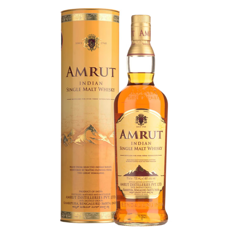 阿目（Amrut）【原瓶】印度经典单一麦芽威士忌 阿目印度威士忌700ml