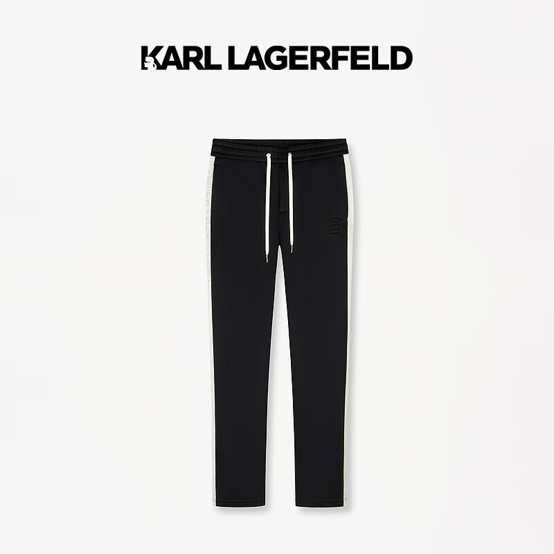 Karl Lagerfeld卡尔拉格斐2024夏款侧边白条抽绳卫裤老佛爷241N1016