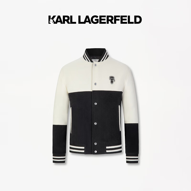 Karl Lagerfeld卡尔拉格斐2024冬季休闲夹克老佛爷1K1D70101473 黑色 48