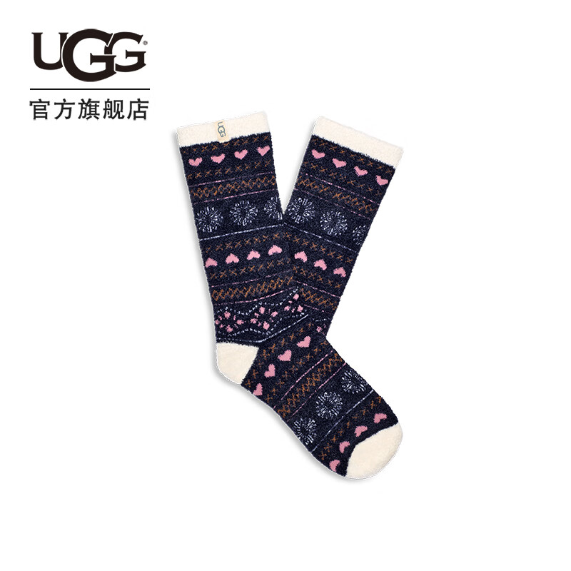 UGG秋季女士休闲舒适时尚中筒袜花纹水手袜 1105868 MFR | 海员风格色调 1双 O/S