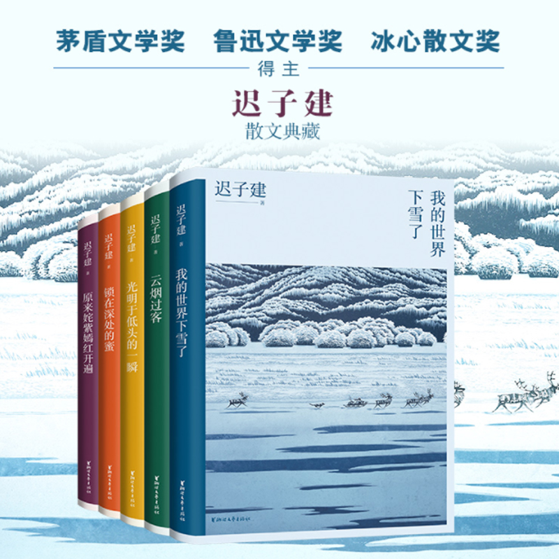  迟子建散文典藏集套装5册茅盾文学得主迟子建散文自选集我的世界下雪了原来姹紫嫣红开遍冰心初高中阅读文学散文随笔