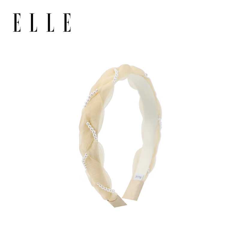 ELLE发箍女时尚高颅顶法式高级感头饰压发仿珍珠纯色 香槟