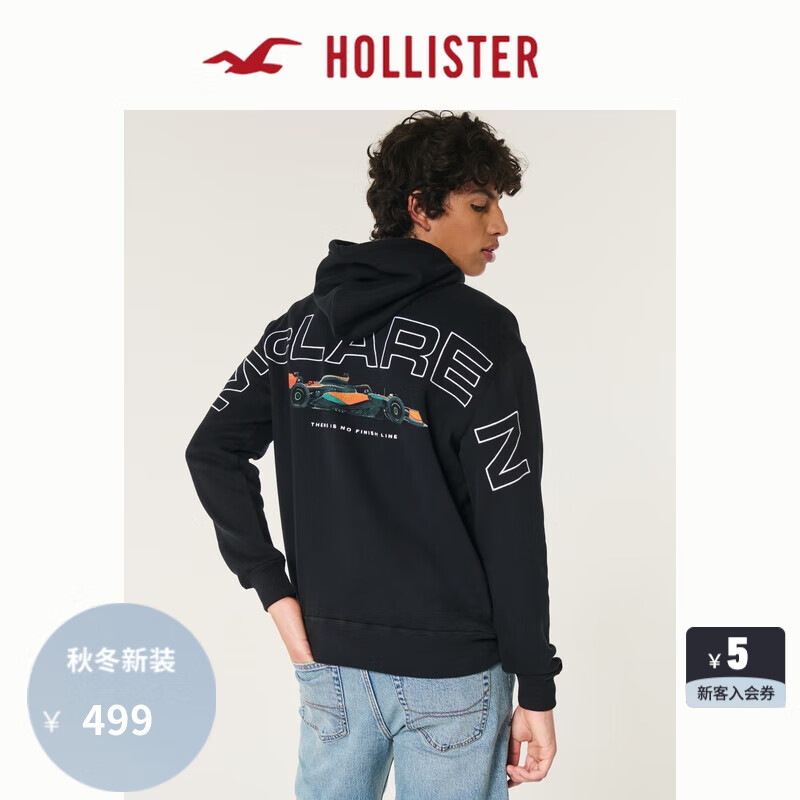 HOLLISTER24秋冬美式抓绒迈凯伦运动卫衣男女KI322-4106 黑色 L (180/108A)