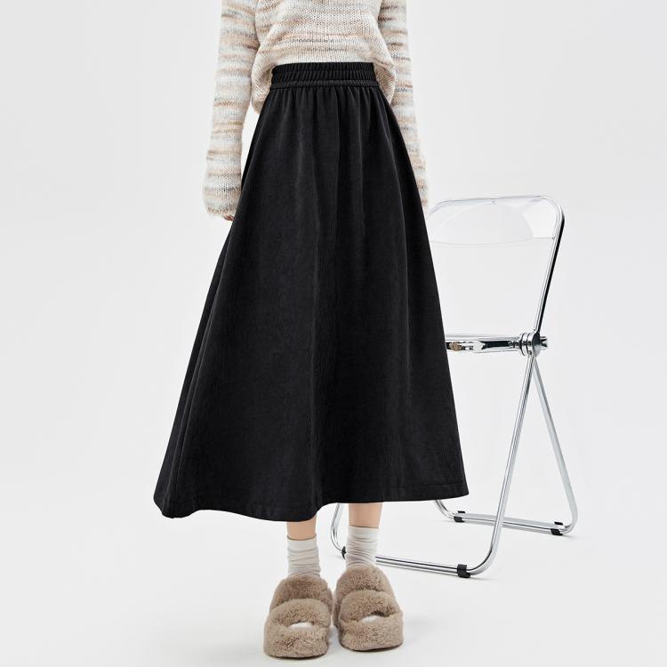 美拉德半身裙秋季女2023偶绵绒高腰显瘦伞裙慵懒文艺复古风山本裙