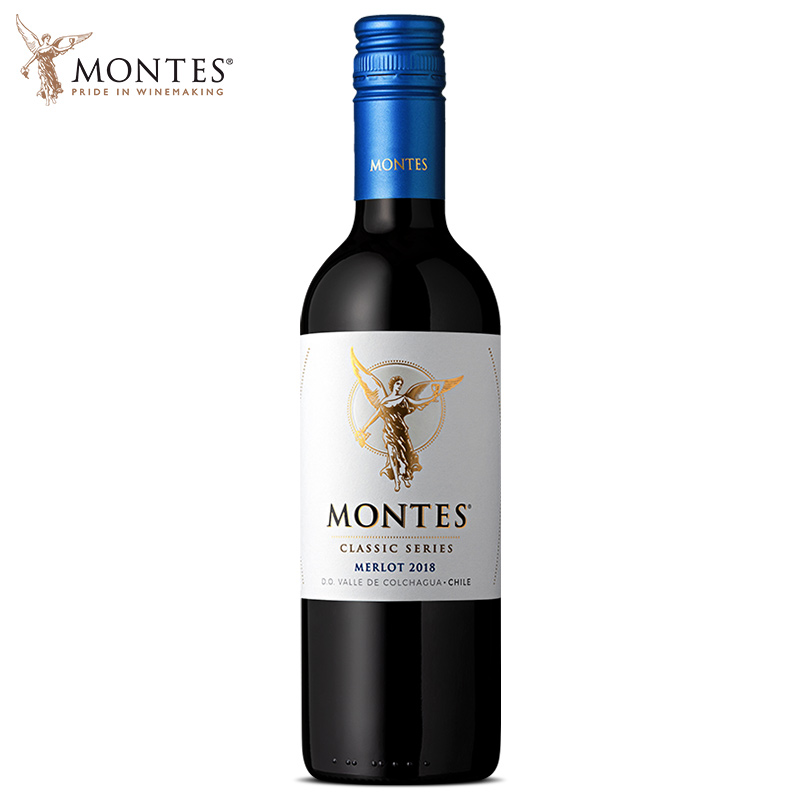 红酒葡萄酒375ml小瓶梅洛干红迷你天使智利蒙特斯