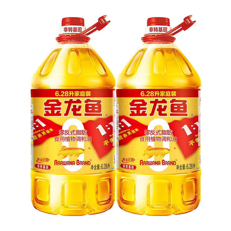 金龙鱼非转基因黄金比例食用植物调和油6.28L*2桶