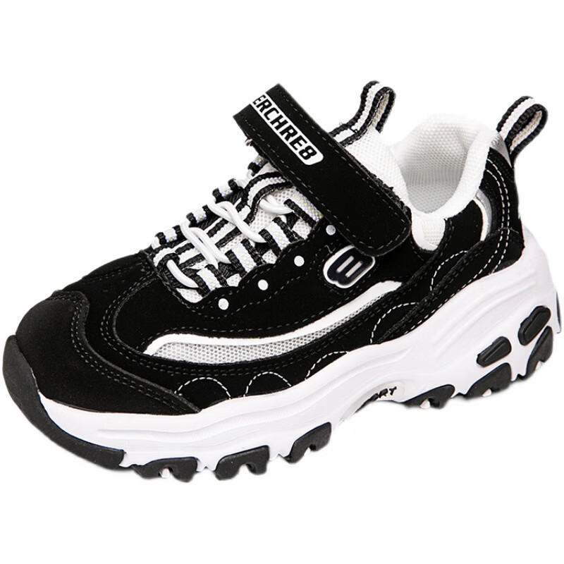 薇靡雅（WEIMIYA）男童运动鞋秋网面透气网鞋儿童熊猫鞋韩版中大童跑步鞋 777黑色单鞋 26码内长/16.5cm