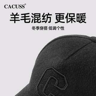 CACUSS帽子男潮流秋冬羊毛保暖棒球帽高顶大头围鸭舌帽BQ220606