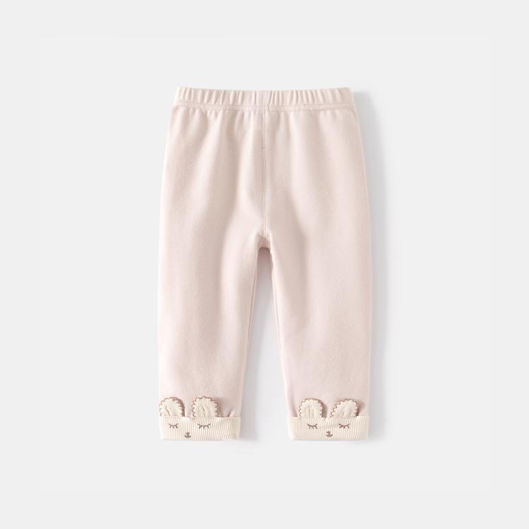 女童裤子2024春季儿童可爱小兔打底裤宝宝简约百搭休闲裤