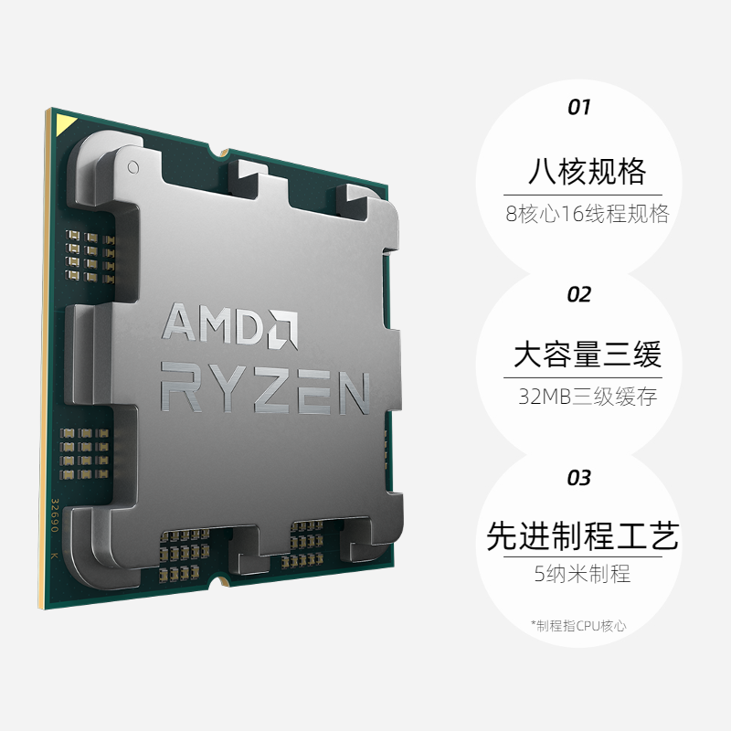 AMD锐龙R7 7700全新散片CPU台式机游戏渲染处理器