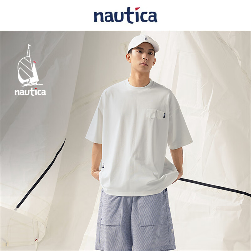 nautica white sail 白帆×CityBoy 宽松休闲短袖T恤TW4257 白色1BW M