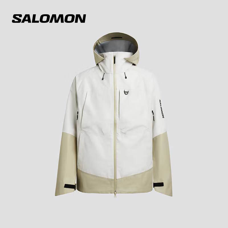 萨洛蒙（Salomon）男女款 户外运动防水透气休闲夹克冲锋衣 OUTLIFE 3L SHELL JKT 土灰色 C23741 M