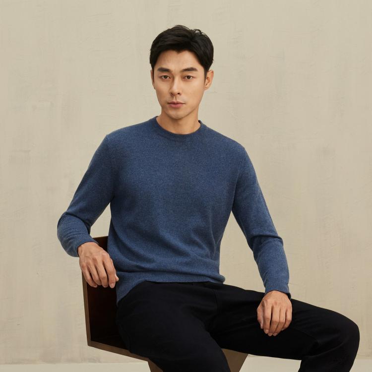 1980 24秋冬纯羊绒圆领基础男式羊绒衫套衫