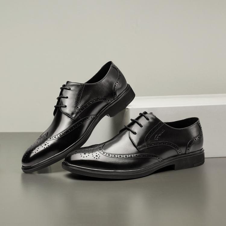 牛皮布洛克雕花英伦商务正装男鞋职场透气男皮鞋休闲皮鞋