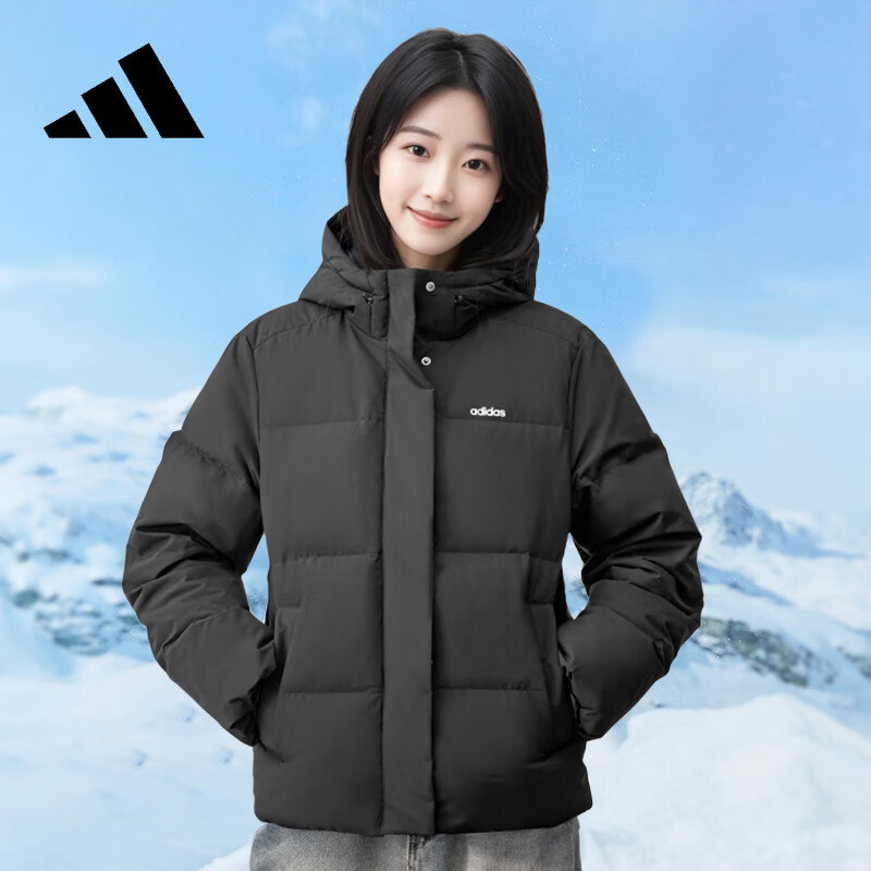 阿迪达斯 （adidas）550蓬防风保暖鸭绒羽绒服面包服女子冬季立领轻运动 A/L码