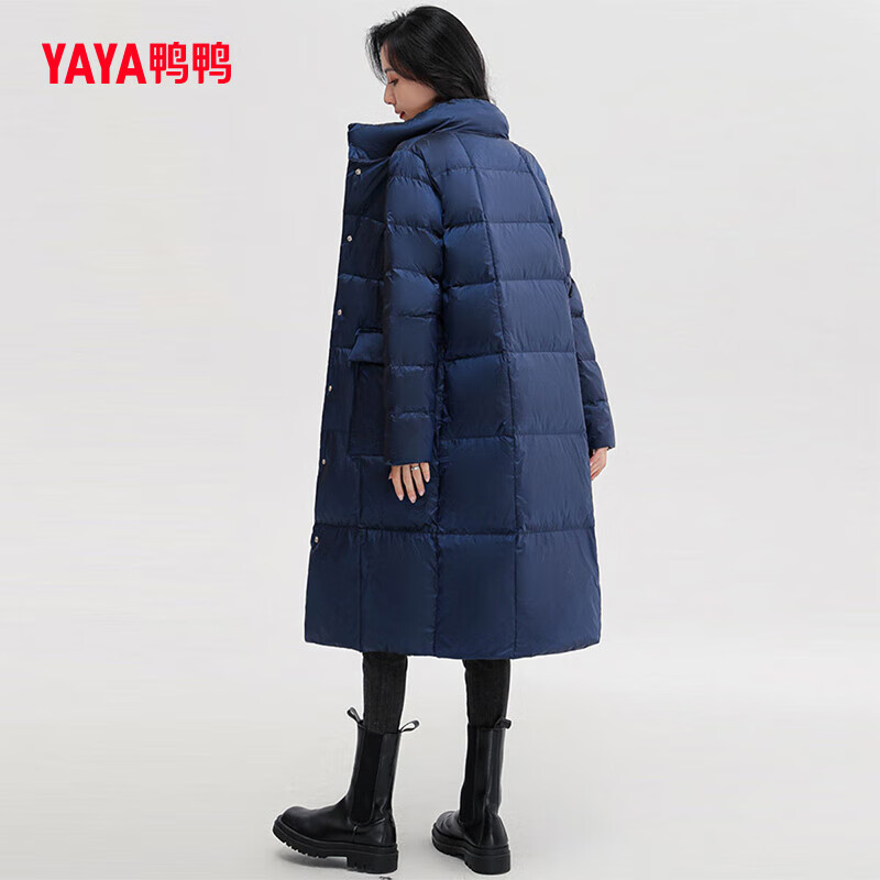 鸭鸭（YAYA）【双面穿】冬季抗寒保暖都市户外长款外套立领女士羽绒服