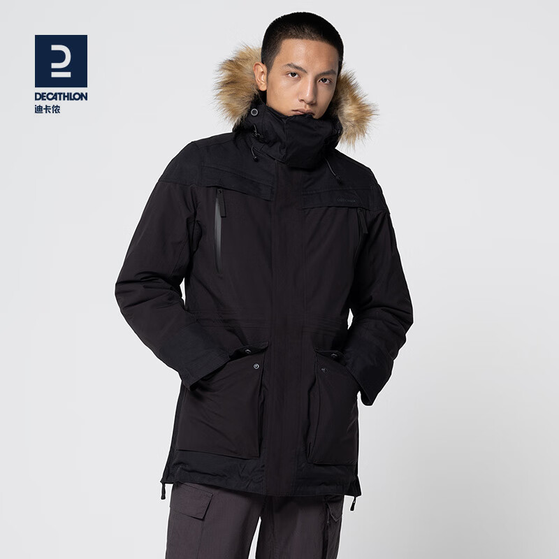 迪卡侬（DECATHLON）男防风防水外套户外加厚保暖棉衣运动棉服派克大衣SH900 男款--SH900