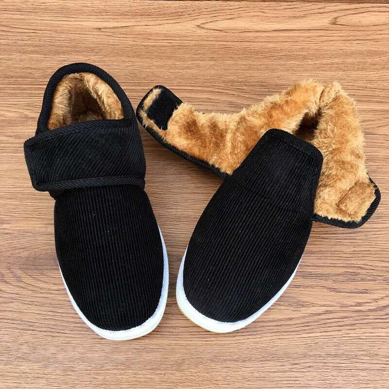 红青百年棉鞋男冬季加绒防滑轻便保暖冬鞋中老年居家办公室高帮老棉鞋  码(建议买大1码,脚肥买大2码)