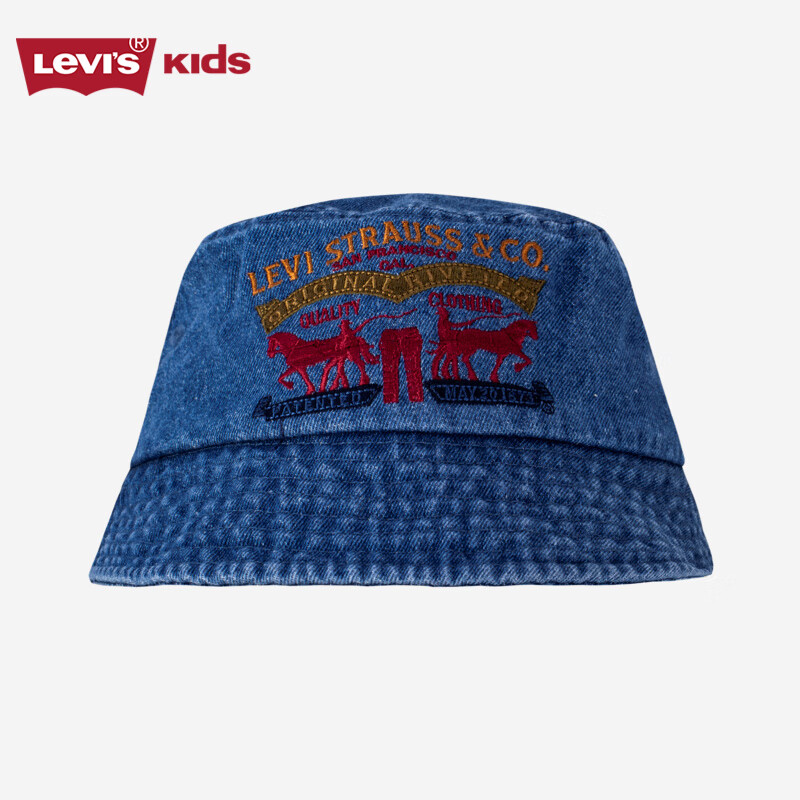 Levi's 李维斯儿童男女童渔夫帽儿童牛仔遮阳帽 海平线蓝 8/20(56cm)