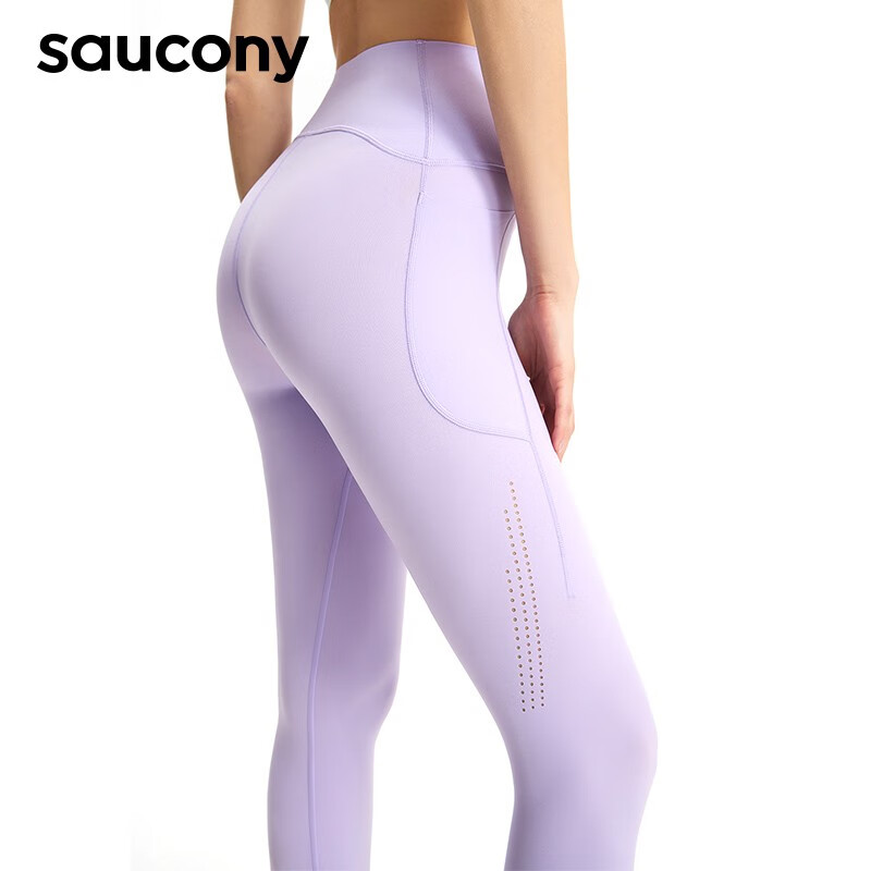 Saucony索康尼李美琪同款运动裤女鲨鱼裤弹力紧身裤运动高强紧身长裤女