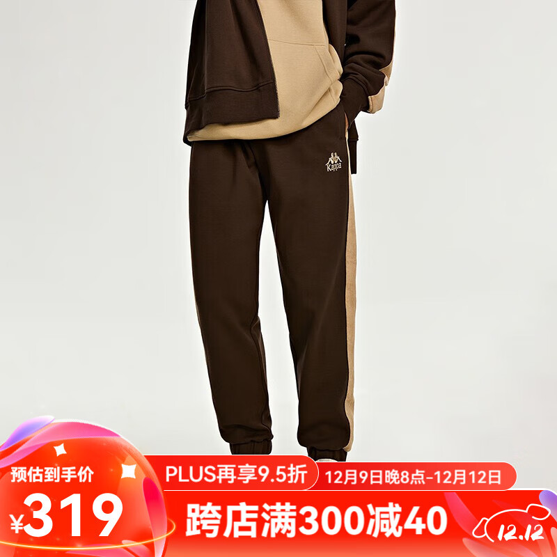 卡帕（Kappa）运动裤新款男复古运动休闲裤针织长裤收口小脚卫裤