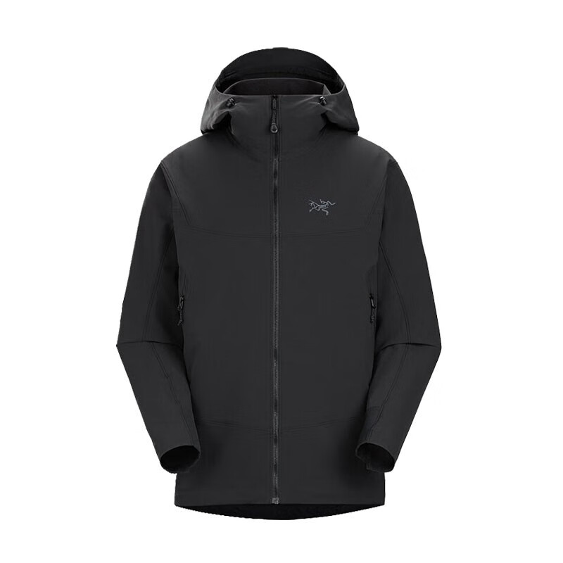 始祖鸟（ARC'TERYX）Gamma LT/Hoody 男子户外连帽软壳衣 轻量夹克防风衣外套春秋男 Gamma Hoody-黑色-X07465 M(70-85kg)