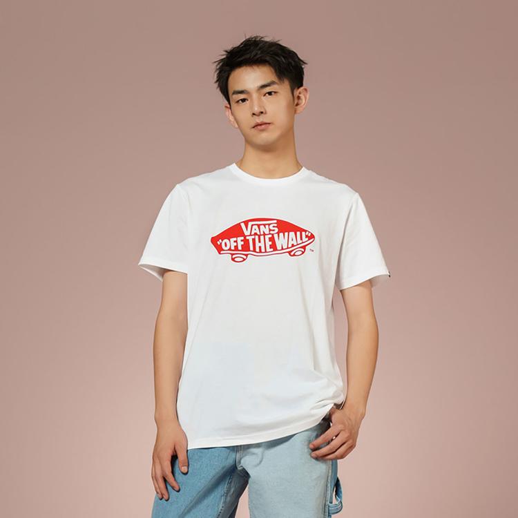  男女短袖T恤滑板LOGO经典款红白出游好物