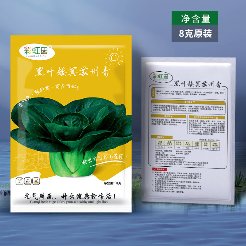 长耕上海青菜种子大全黑叶苏州青油菜籽种春秋四季蔬菜种孑四月慢青菜 黑叶苏州青8克