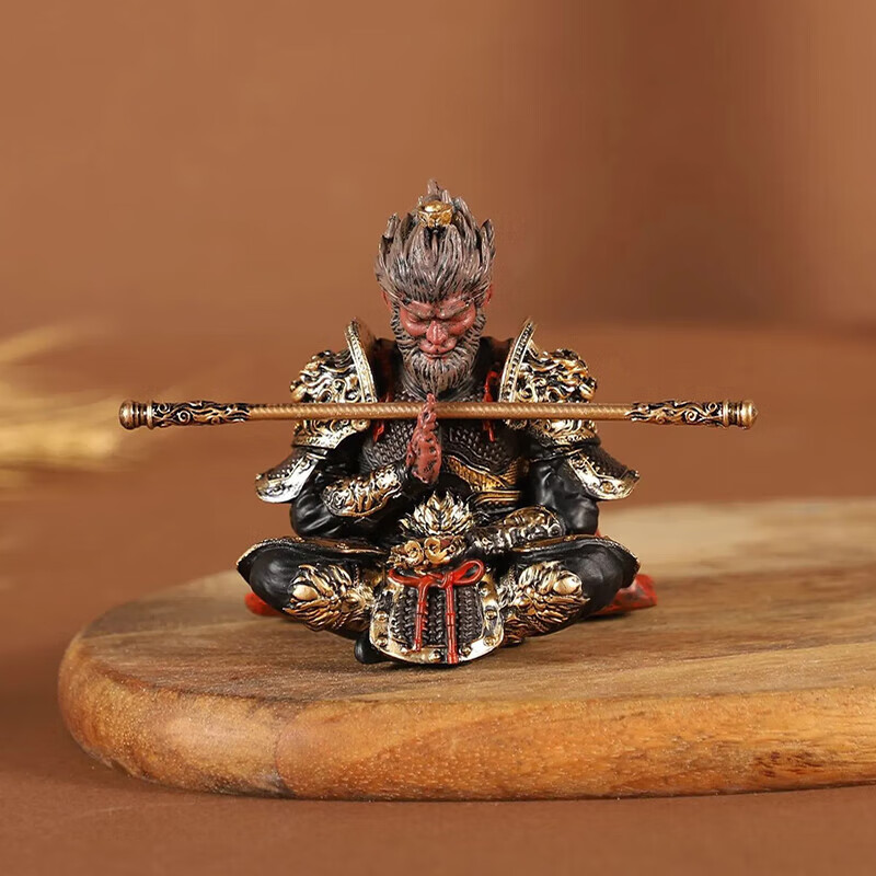 米良品国潮黑神话悟空手办摆件创意客厅茶桌装饰茶宠摆件桌面装饰品 黑悟空 摆件