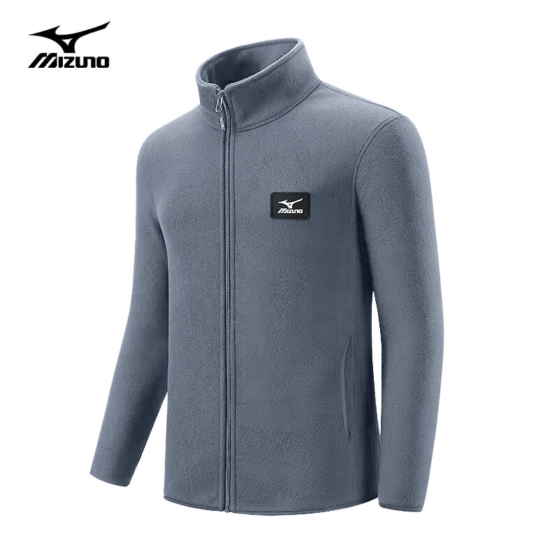 美津浓 Mizuno户外抓绒衣男款夹克加厚外套立领上衣服