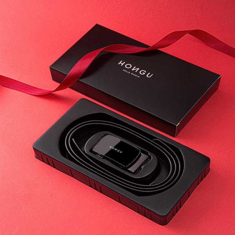 【男士皮带礼盒】商务百搭自动扣头层牛皮荔枝纹男士皮带腰带