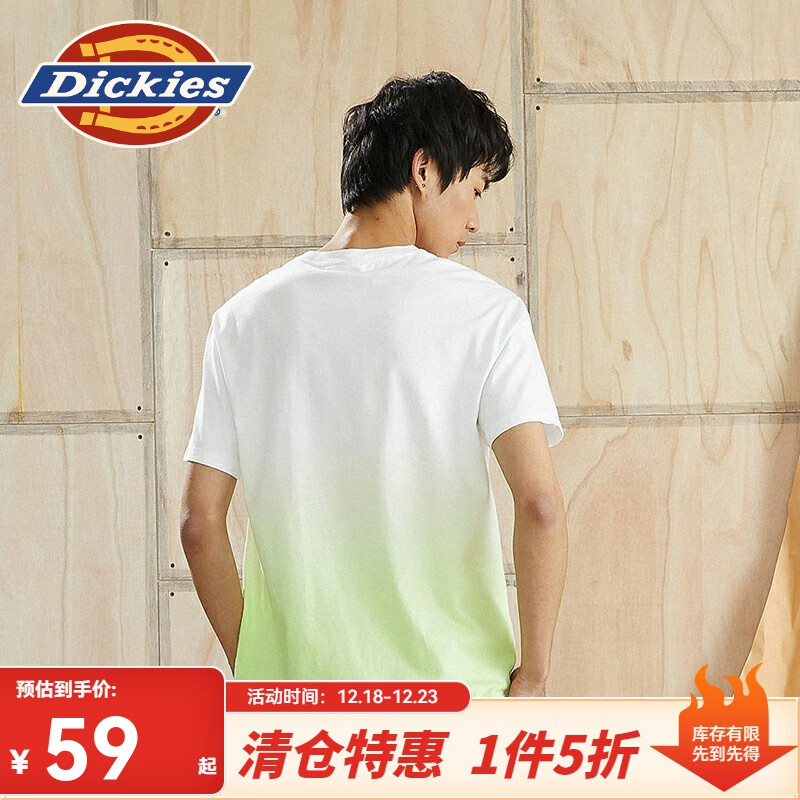 dickies短袖T恤 情侣款T恤纯棉潮渐变印花logo上衣 DK010321