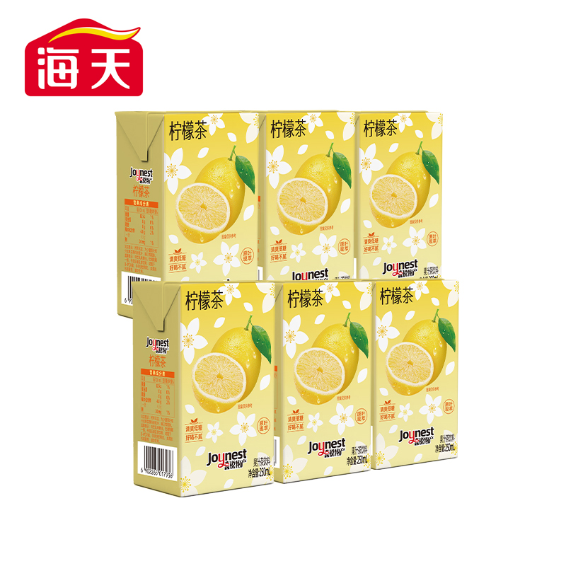 喜悦物产柠檬茶250mL*6 果味饮料原叶现萃清爽低糖 火锅烧烤解腻