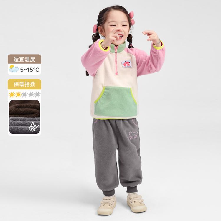 【双面摇粒绒】儿童套装冬季男童童装加厚女童冬装宝宝两件套冬款