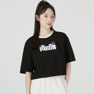 PUMA/彪马 女子T恤休闲印花圆领舒适针织运动短袖 538772