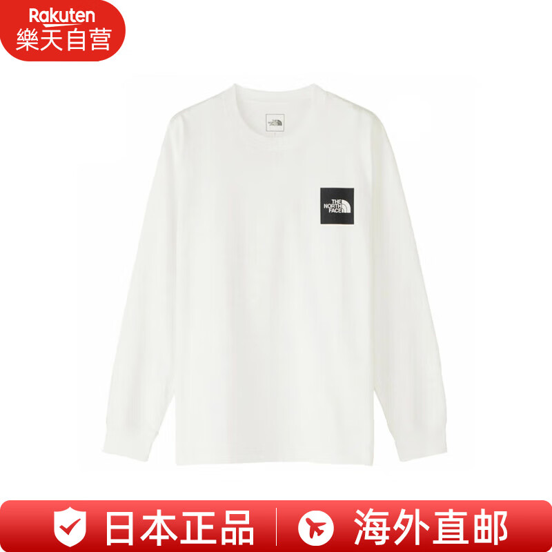 北面（The North Face）T恤NT82334 男女通用长袖圆领舒适透气打底衫  W：白色 XL