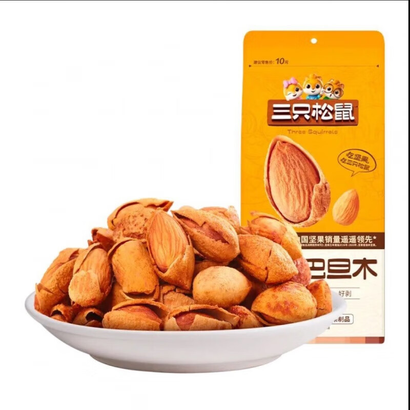 三只松鼠（Three Squirrels）奶油味手剥巴旦木100gx3袋坚果干果奶香巴旦木零食 三只松鼠手剥巴旦木100gx1袋